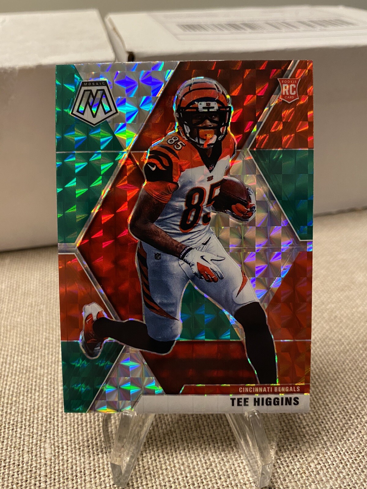 2020 PANINI MOSAIC CHOICE Tee Higgins BENGALS RED GREEN PRIZM Rookie Card RC 213