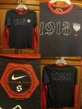 VTG Nike Hemp USA United States National Team Soccer 1913 Long Sleeve Shirt Sm