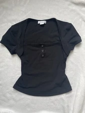 Korean Fashion Cute Black Top