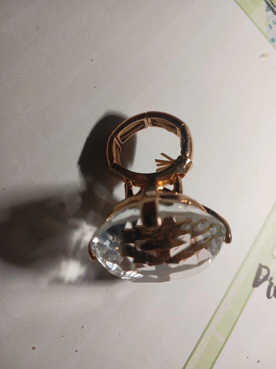 Large Round Diamond Rhinestone Ring stretch Band,… - image 4