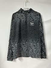 NWT PETER MILLAR Mens M Perth Camouflage Performance Quarter Zip Black Pullover