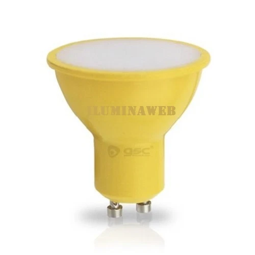 Bombilla GU10 Led 4w de COLOR LUZ AMARILLA/AMARILLO, 230v,Lampara Dicroica 50mm - Imagen 1 de 1