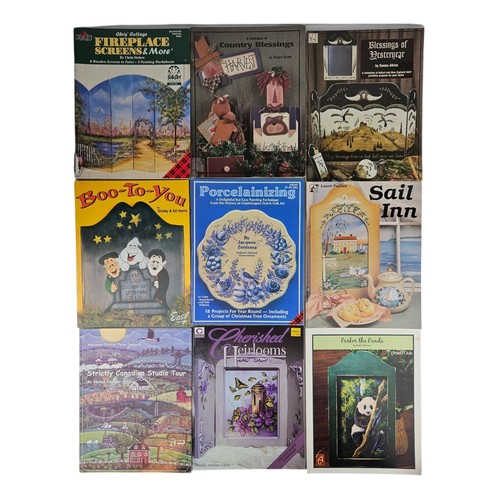 9 Vintage Tole Painting & Craft Books Folk Art Holiday Country Patterns 90s