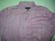 Bobby Jones collection coral/white striped BD dress shirt 16- 16 1/2 x 36 S2 