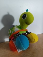Infantino Turtle Crinkle Rattle Mirror Play Colorful Hanging Plush Baby Toy