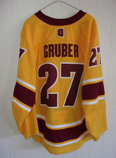 ARIZONA STATE Brett Gruber game-worn #27 gold hockey jersey (2019-2020 season)
