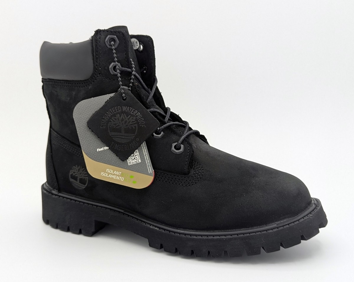 New TIMBERLAND Black 6 Inch Premium Boots Waterproof Nubuck Boys