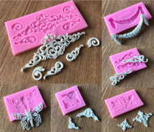 3D Relief Flower Silicone Fondant Mold Cake Border Decoration Sugar Paste Mould