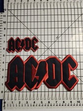 AC/DC EMBROIDERED PATCHES / LOT OF 2 / 1 HUGE 10.25X5 INCH  1 SMALL 2X4.5 INCH