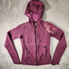 Mountain Hardwear Hoodie Womens XS Purple Jacket Floral Fleece Full Zip Gorpcore
