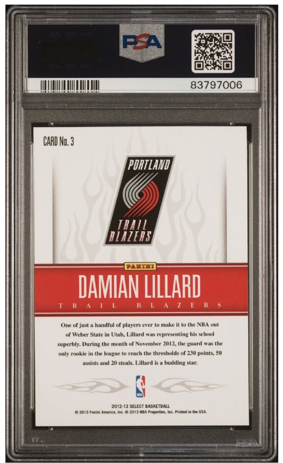 2012 Panini Select White Hot Rookies #3 Damian Lillard Rookie RC 