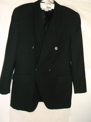 RENA ROWAN FOR SAVILLE 12 BLACK JACKET DOUBLE BREAST BLAZER LINED 2 FLAP POCKETS