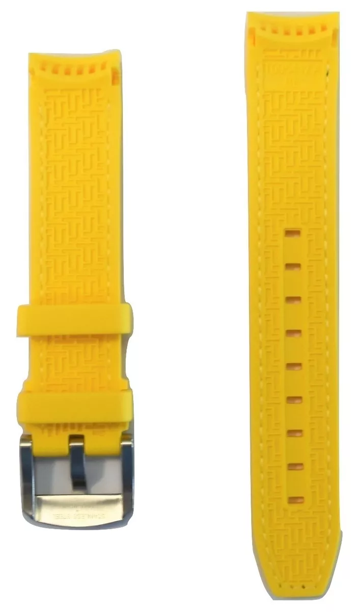 Original Tissot Quickster T095449A Yellow Rubber 19mm Watch Band