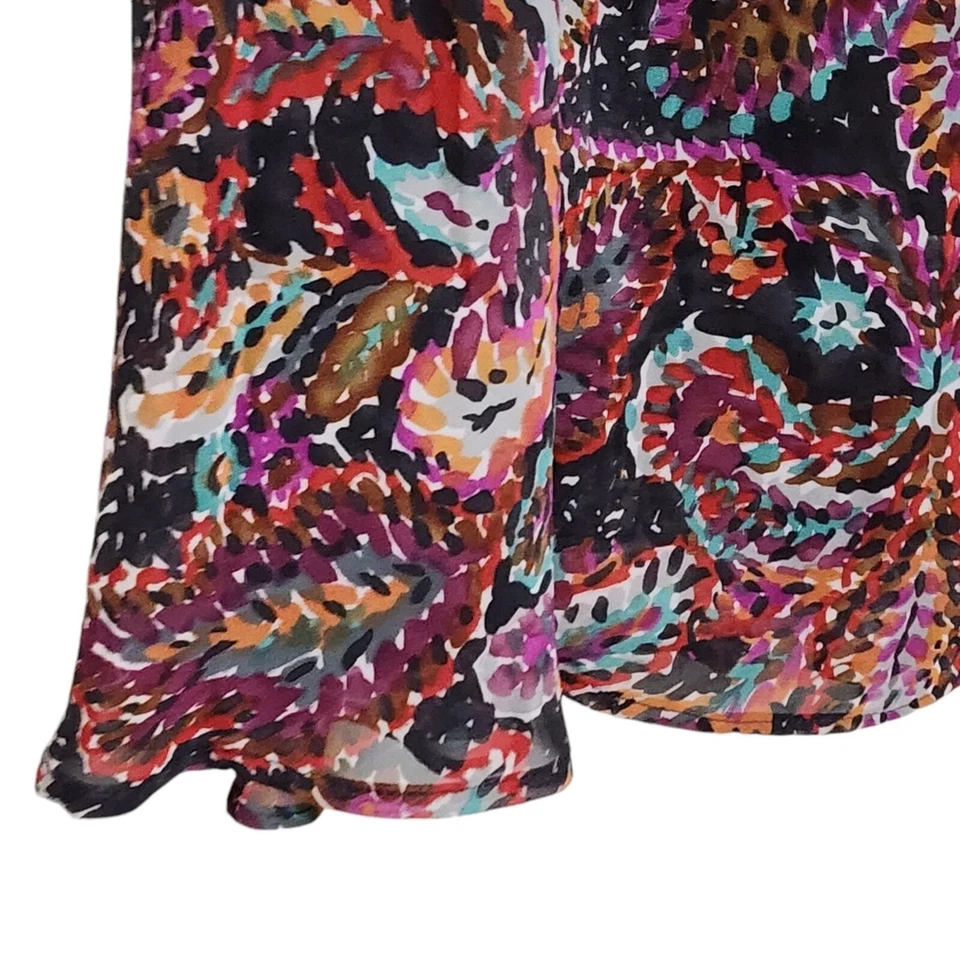 Falda Vintage Y2K Multicolor Abstracto Floral Transparente Superposición Hada Capricho Mp Foto 3 de 4