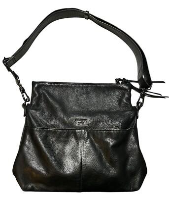 Margot New York Shoulder HandBag Crossbody Purse Black Leather Women's
