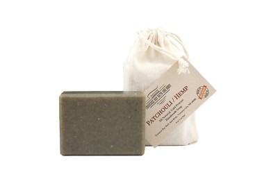 Patchouli Hemp with nettle, all natural soap cold process , Large 5.5-6 oz  