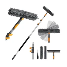 12Ft Window Squeegee with Extension Poles, 2-in-1 Window Cleaning K... Fast Ship