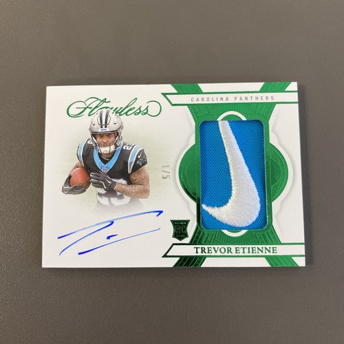 2025 Flawless Trevor Etienne Emerald RPA Rookie Patch Auto Nike Swoosh 1/5