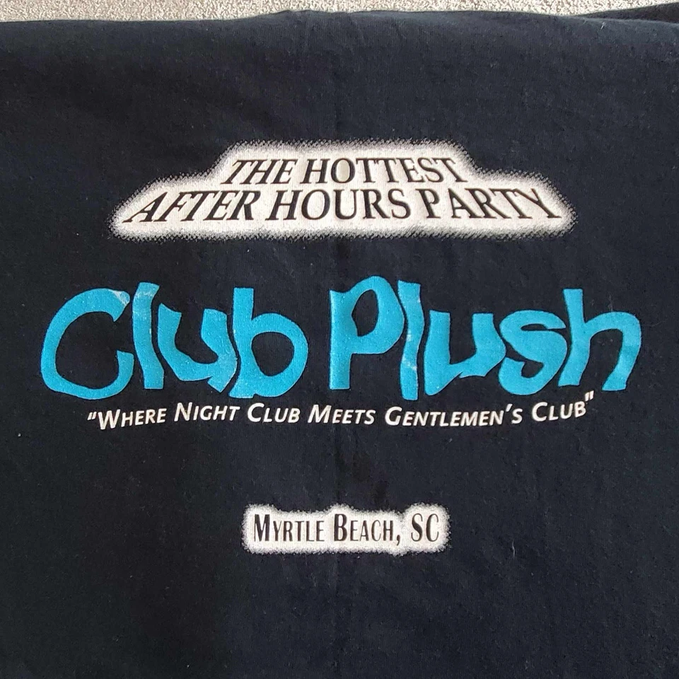 Vintage Club Plush Penthouse Club T Shirt Gentlemans Club RARE 90s Y2K XL Myrtle - Image 4 of 4