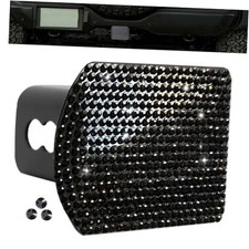 Bling Trailer Hitch Cover with Black for Any 2" Receivers - Metal Metal Black