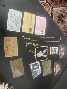Lot of Thirteen 13 vintage Playboy Club , jewelry, patches, vip keys, matches