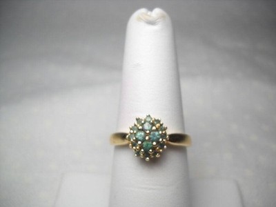 14 Kt Gelbgold Grandidierit Ring Größe 6,5 schöne blau grüne Farbe TOP
