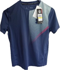 Under Armour Boys' HeatGear Short-Sleeve T-Shirt Size YMD Blue Multicolor School