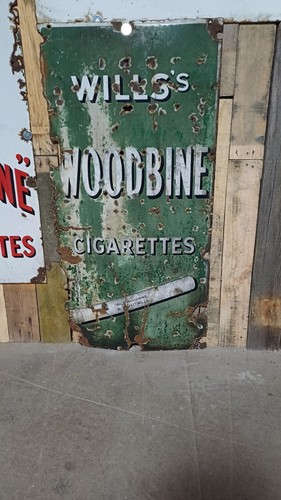 Woodbine Vintage Enamel Advertising Sign - Picture 1 of 1