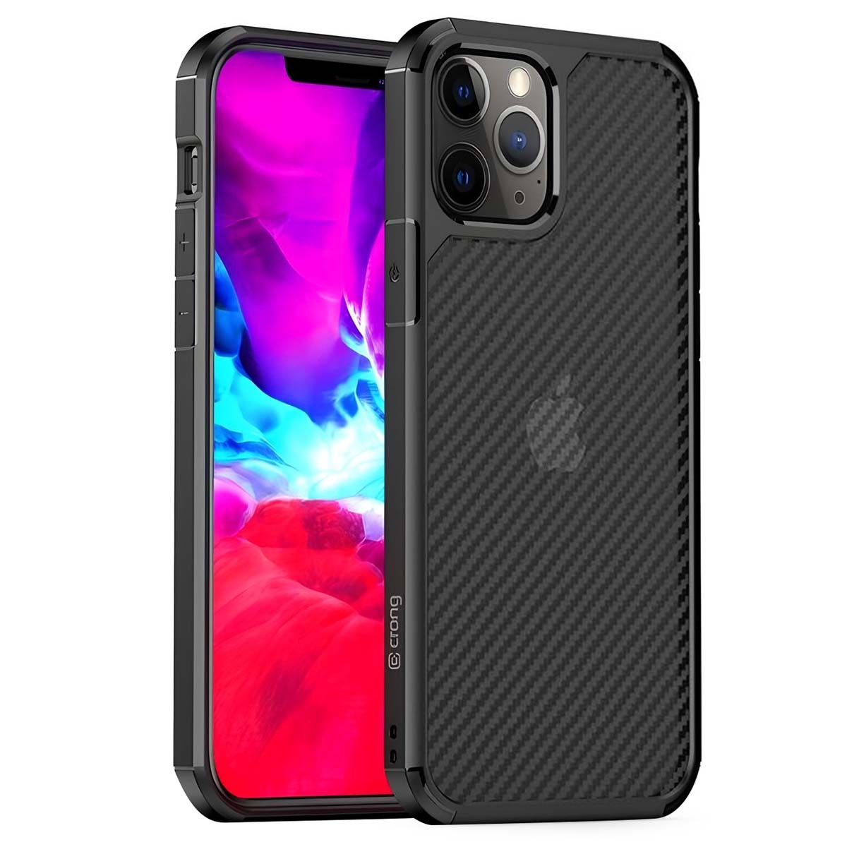 Coque carbone iPhone 12 Pro Max Crong hybride rigide noire - 2