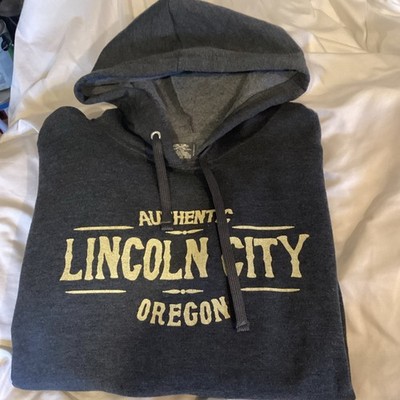 Hoodie Lincoln City Oregon.Charcoal /Lt. Grey Soft Cond X lent Sz Small /medium