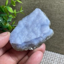 blue chalcedony rough chunk stone Lace stripe Agate specimen 47g A299