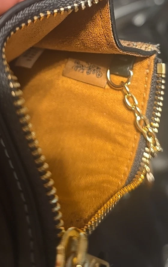 Mini estuche de identificación ajustado Coach para mujer en lona exclusiva en marrón negro Foto 4 de 4