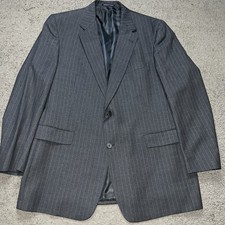 Daniel Cremieux Blazer Sport Coat Loro Piana Italy Wool Black Stripe Mens 46R