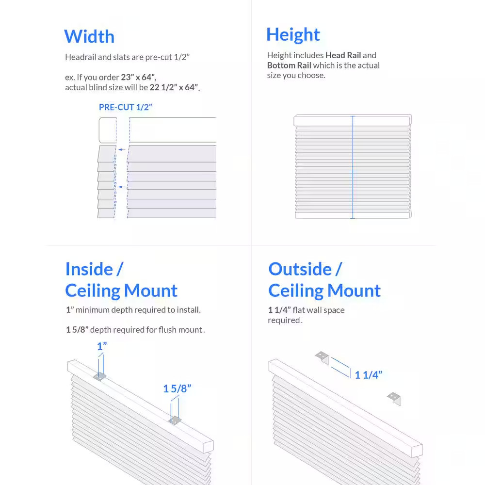 White Cordless Room Darkening Vinyl Mini Blind with 1 In. - 72 In. W X 72 In. L