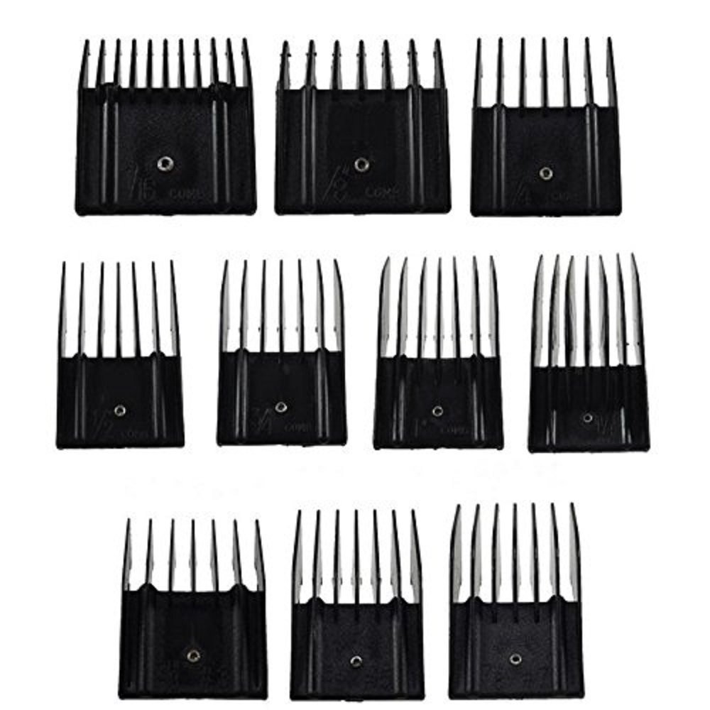 Miaco Universal Clipper Guide Comb Guard Set, 10 10 Count (Pack of 1), Black 