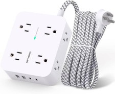 Surge Protector Power Strip - HANYCONY 8 Outlets 4 USB 2 USB C Charging Ports