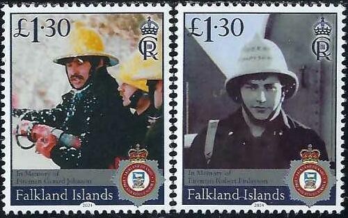 Fire / Falkland Islands - Set of 2 / In Memory of 2 Firefighters