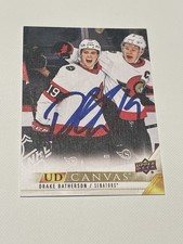 Drake Batherson Signed Card UD Upper Deck Canvas JSA COA IP Auto Senators a