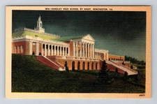 Winchester VA-Virginia, Handley High School, Vintage Postcard