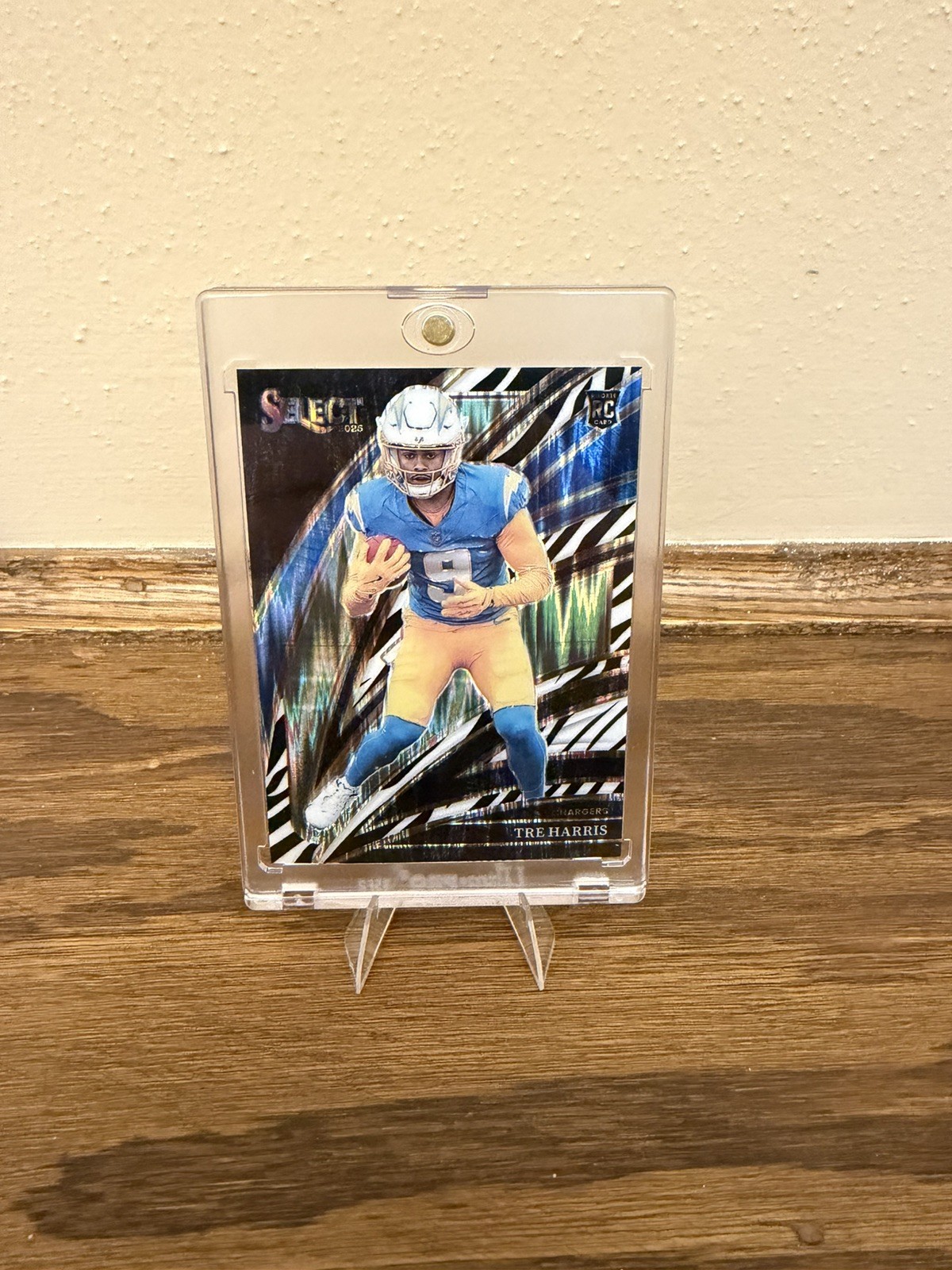 2025 Panini Select Tre Harris RC Zebra SSP Club Level Prizm LA Chargers #201