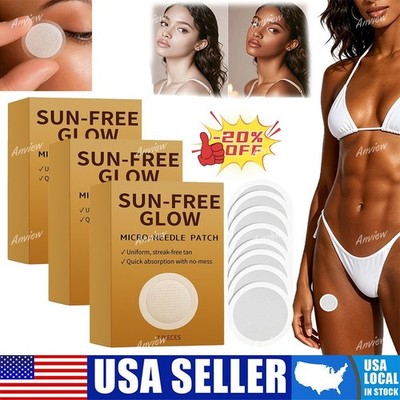 Sun Free Glow Microneedle Tanning Patches,Sunless Body Face Bronzing Sticke