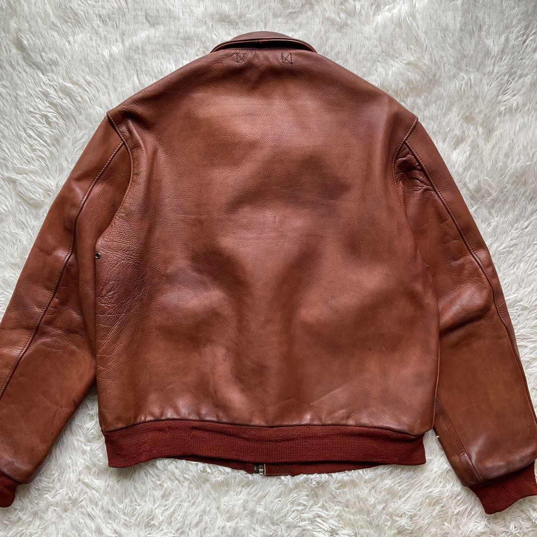 Aero Leather A-2 Leather Jacket, Flight Brown, Size 42, From Japan