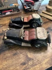 Lot Of 2 Vintage Bandai Friction Cars, 1950s. 1954 Mg. Rare . Parts Or Repair