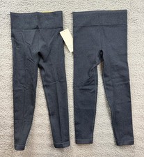 2x All In Motion Leggings Girls XS 4/5 Black High Rise Seamless Activewear