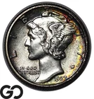 1927-S Mercury Dime, Nice Peripheral Color, Choice BU Better Date