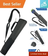 Durable Nylon Archery Quiver with Mesh Pockets - Adjustable Length & Easy Access