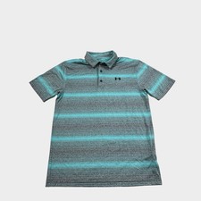 Gray Green Under Armour Playoff Polo Shirt Short Sleeve Golf Men's M Medium