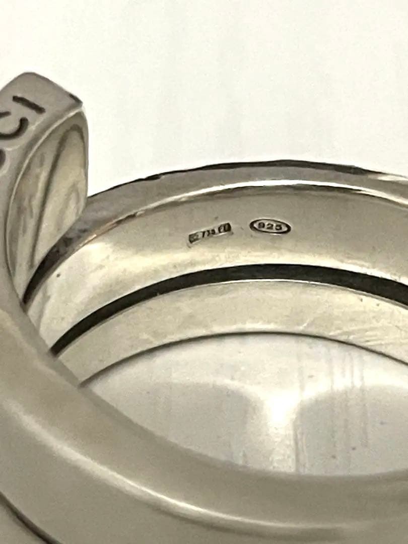 Gucci Sterling Silver 925 G Logo Spiral Snake Ring Size 61 US 9.5 image 10