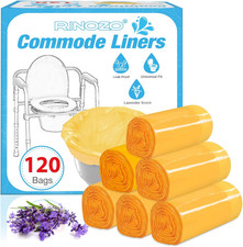 120 Count Commode Liners, Lavender Scented Disposable Toilet Waste Bags