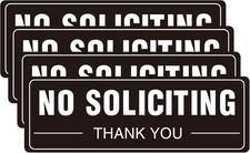 No Soliciting 9X3 Inch, Acrylic Sign for Business House Office Waterproof Self-A